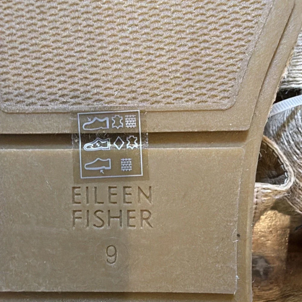 EILEEN FISHER MAYLA 9 Natural Jute Espadrille PLATFORM SANDALS NEW Beach Coastal
